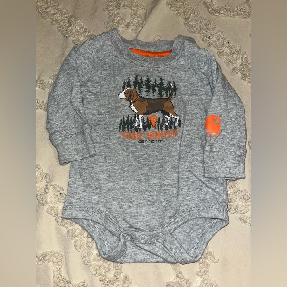 Carhartt Gray and Orange Trail Hunter Bodysuit